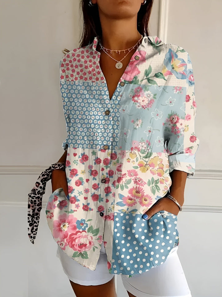 Dagny | Damer Farverig Blomstrende Bluse | Til Et Friskt Udtryk