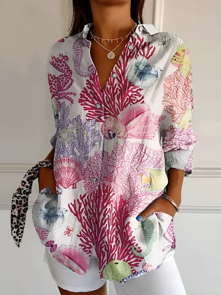 Dagny | Damer Farverig Blomstrende Bluse | Til Et Friskt Udtryk