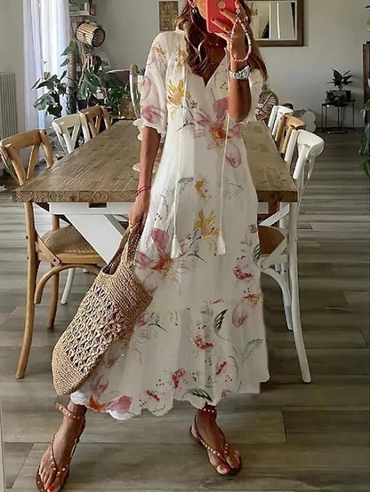 Elise | Dame Letvægts Mavedækkende Kjole | Boheme-Stil