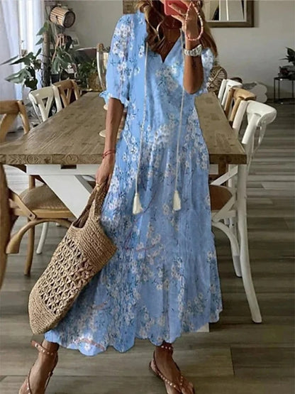 Elise | Dame Letvægts Mavedækkende Kjole | Boheme-Stil