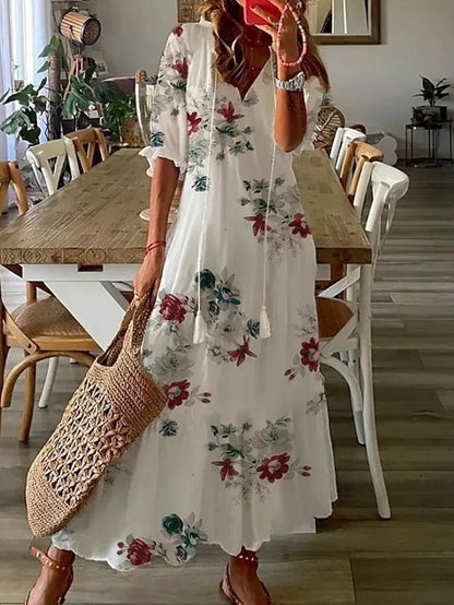 Elise | Dame Letvægts Mavedækkende Kjole | Boheme-Stil